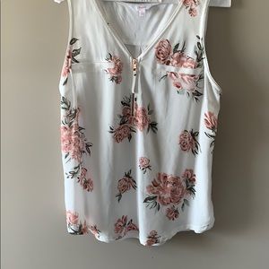 White floral tank